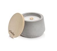 Bougie en béton à mèche permanente, Dimensions Ø 14cm bulbeux, Torche de jardin rechargeable, Durée de combustion infinie grâce au recyclage respectueux de l’environnement de la cire de bougie …