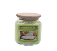 Bougie (en bonbonnière) cire colorée végétale parfumée 430g senteur Sorbet à la poire - Les Lumières du Temps