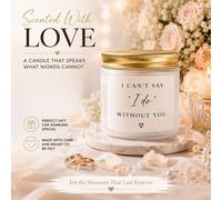 Bougie en cire de soja givrée "Sans toi je ne peux pas dire que je suis d'accord" dans un pot avec couvercle doré, cadeau de proposition romantique de mariage, pot mat avec citations d'amour, parfum d
