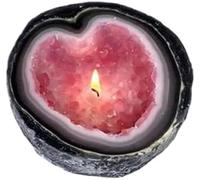 Bougie en cristal en forme de géode - Bougies décoratives pour la maison et la table, décoration créative et amusante - Bougies d'aromathérapie en cristal (rose, M)