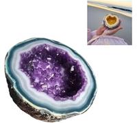 Bougie en cristal en forme de géode - Bougies décoratives pour la maison et la table - Décoration créative et amusante - Bougies d'aromathérapie en cristal (violet, M)