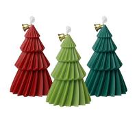 Bougie En Forme D'Arbre De Noël Avec Cloche, 3x Bougie Parfumée En Forme De Sapin De Noël - Ajouter Une Ambiance Chaleureuse | Pour Détente Fête Nouvel An Cadeau Décoration 6,5x6x9.2cm