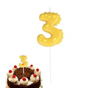 Bougie en forme de chiffre de dinosaure - Bougies d'anniversaire colorées pour gâteau d'anniversaire - Bougies d'anniversaire colorées faites à la main pour enfants de 0 à 9 ans Azoob