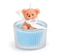 Bougie en forme d'ours, bougie parfumée à la cire de soja, bougie d'intérieur esthétique avec parfum relaxant, bougie en pot en verre à combustion propre pour la maison, détente et cadeau, charmant