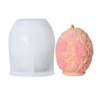 Bougie En Forme D'œuf - Moule En Silicone 9,9 X 8,3 Cm - Moule En Silicone Pour Statue D'œuf De Pâques | Moulle De Bâti De Résine Époxyde De Libération Facile Pourr Le Décor De Vacances De Ressort