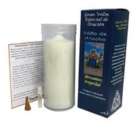 Bougie enfant d'Atocha avec prière pour ouvrir les chemins, prospérité