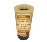 Bougie ésotérique purifiante et porte-malheur à l'huile de coco, purifiante et positive. PROTECTION, PURIFICATIÓN ET AROME SACRÉ. Cire de miel. Fabriquée à la main par des artisans espagnols.