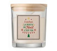 Bougie Esteban Magie de noël Sapin - Candle- Idée Cadeau Secret Santa Famille Travail Départ Collègue Retraite Noël