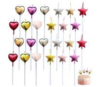 Bougie étoile de l'amour 24 pièces pour gâteaux - Décorations créatives et accessoires