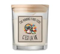 Bougie Être monitrice d'auto-école c'est la vie | Bougie Parfumée en Verre avec Couvercle Bois | Idée Cadeau Formateur Formatrice Homme Femme Anniversaire Noël | Imprimée en Bretagne