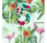 Bougie Flamant Rose Numéro 1 Pour Décoration De Gâteau D'anniversaire - Fournitures De Fête D'anniversaire - Fleurs Tropicales Hawaïennes Blanches Sur Le Thème Des Fleurs Tropicales Hawaïenn[Z4729]