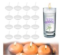 Bougie Flottante,16PCS Bougie Flottantes Blanches Bougies Flottantes non Parfumées Cire de Paraffine Blanc Petites Bougies Blanche pour Mariage Piscine Fête Spa Baignoire Saint-Valentin