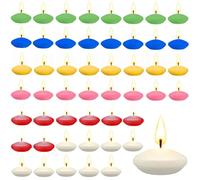 Bougie Flottante, 50 Pièces Bougies Flottantes Inodore, Créer une Atmosphère Bougie Flottante Couleurs Mélangées Utilisé pour les Mariages, Les Piscines,Les Baignoires, Les Dîners de la Saint-Valentin