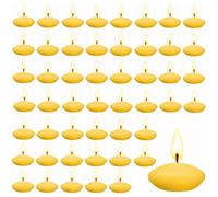 Bougie Flottante, 50 Pièces Bougies Flottantes Inodore, Créer une Atmosphère Bougie Flottante Jaune Utilisé pour les Mariages, Les Piscines, Les Spas, Les Baignoires, Les Dîners de la Saint-Valentin