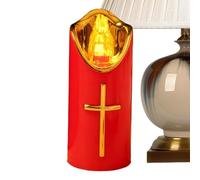Bougie Funéraire - 50 G De Lumière Commémorative | Lanterne De Cimetière En Forme Ďe D'or, Lampe Đe Prière Extérieure Réutilisable À Piles, Pilier Électrique À Longue Combustion Pour Le Souvenir