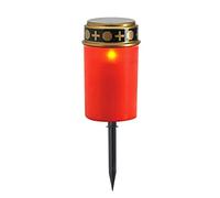 Bougie funéraire à LED, Lampe funéraire avec capteur crépusculaire, Lampe funéraire étanche IP65 pour Usage extérieur, Lampe funéraire/Bougie de cimetière à énergie Solaire