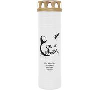 Bougie funéraire Blanc 170h ( couvercle or ) - Chat 4
