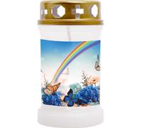 Bougie funéraire Blanc 40h ( couvercle or ) - Arc-en-ciel