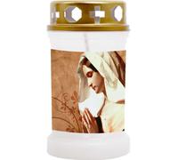 Bougie funéraire Blanc 40h ( couvercle or ) - Maria