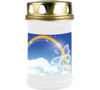 Bougie funéraire Blanc 48h ( couvercle or ) - Arc-en-ciel 2