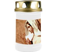 Bougie funéraire Blanc 48h ( couvercle or ) - Maria