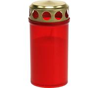 Bougie funéraire cylindrique rouge Ø6cm H12cm 12 pièces