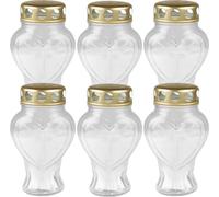 Bougie funéraire en verre "Coeur" 13,5cm - Pack de 6 Blancs
