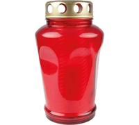 Bougie funéraire hexagonale rouge