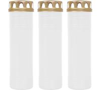Bougie funéraire - lot de 3 - blanc 170h ( couvercle or )