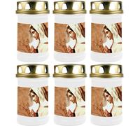 Bougie funéraire - Lot de 6 - Blanc 48h ( couvercle doré ) - Maria