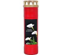 Bougie funéraire rouge 170h ( couvercle or ) - Calla 2
