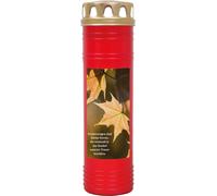Bougie funéraire rouge 170h ( couvercle or ) - érable