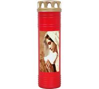 Bougie funéraire rouge 170h ( couvercle or ) - Maria