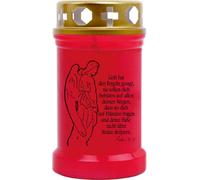 Bougie funéraire rouge 40h ( couvercle or ) - Ange