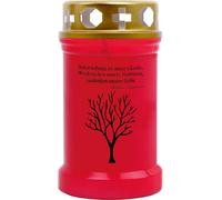 Bougie funéraire rouge 40h ( couvercle or ) - arbre