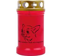Bougie funéraire rouge 40h ( couvercle or ) - Chihuahua