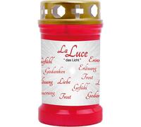 Bougie funéraire rouge 40h ( couvercle or ) - LaLuce