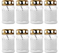 Bougie funéraire verre "coin" multipack blanc