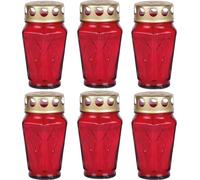 Bougie funéraire verre "coin" multipack rouge