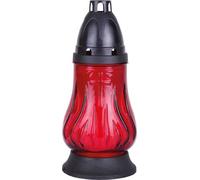 Bougie funéraire verre tulipe rouge
