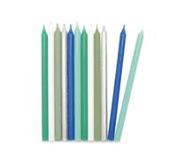 Bougie Gâteau 12pcs longues bleues et argentées ScrapCooking