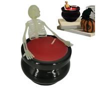 Bougie Gothique - Bougies Décoratives Halloween à Thème Squelette | Décorations Effrayantes Lumineuses Longue Durée pour Cheminée Bureau Intérieur Maison de Campagne Manteau Fêtes