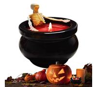 Bougie Gothique, Décoration Halloween Bougie Squelette, Longue Durée Bougies Décoratives à Éclat Doux pour Ambiance Intérieur et Extérieur