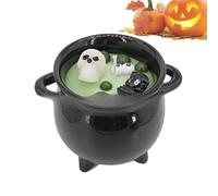Bougie Halloween en Forme De Crâne - Brûleur de Bougie Squelette - Diffuseur d'Huiles Essentielles pour Aromathérapie avec Pot à Bulles Design Léger pour Table d'Intérieur et Maison