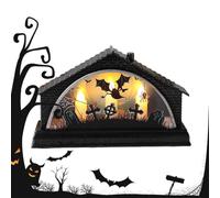 Bougie Halloween Sans Flamme Lumière LED Sans Flamme en Résine Forme Maison | Décorations De Table Halloween Pour Extérieur Mariage Fête D'Automne Demande Shower Maison Salle De Bain Cheminée