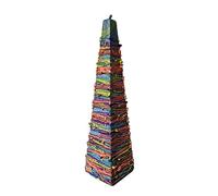 Bougie Havdalah faite à la main - Design pyramide de 24,1 cm de haut | Bougie Zefad durable pour cérémonie Havdallah Couleurs arc-en-ciel