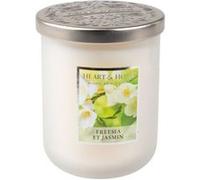Bougie Heart and Home Grande jarre Freesia et Jasmin Blanc Blanc