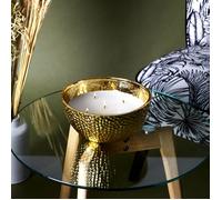 Bougie - Home Deco Factory - Parfumée - Martelée - Dorée - H9,5 X L21 X P21 Cm