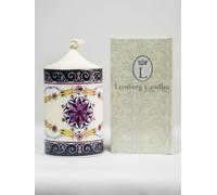 Bougie imprimée décorative Commesso Fiorentino Faïence Florentine XVIIeme siècle cire de soja Bio, huiles essentielles Santal