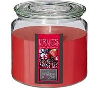 Bougie jarre parfumée en verre 510 gr Nina - Parfum fruit rouge - H 14.5 cm Rouge G